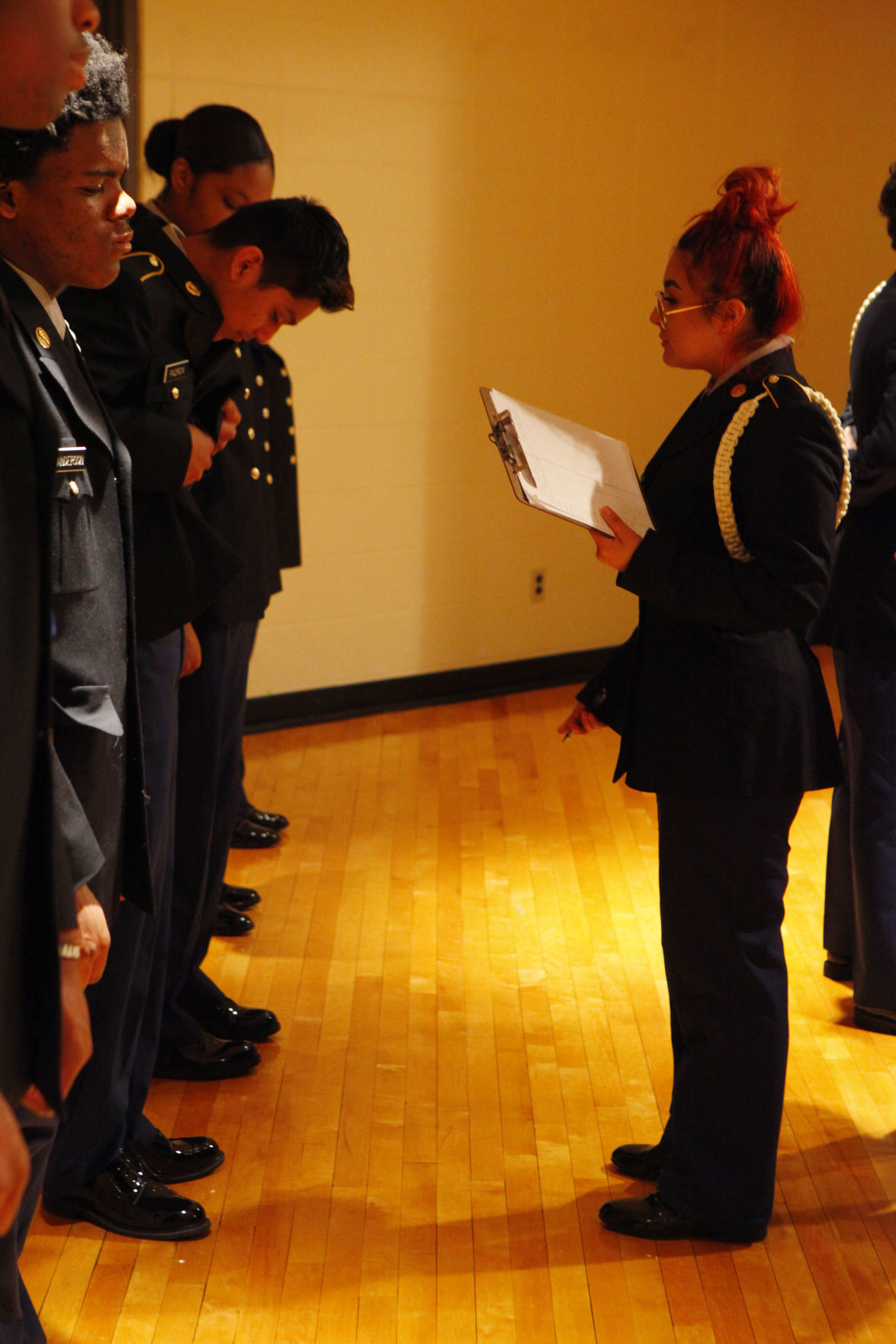 East Chicago Central JROTC uniform inspection